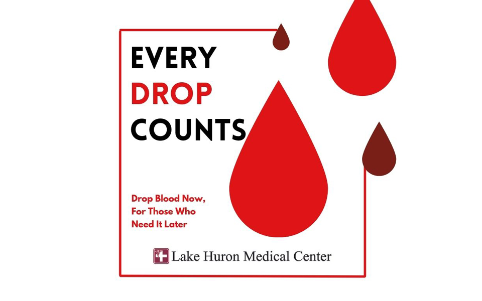 Lake Huron Medical Center will be hosting a blood drive on Tuesday, February 27th from 8am-2pm